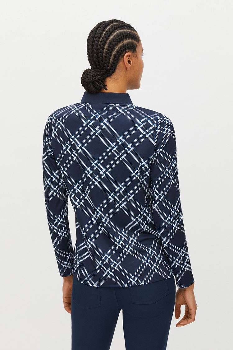 Picture of Rohnisch zns Ladies Sia Polo Shirt - Oversized Check Navy - XS ONLY