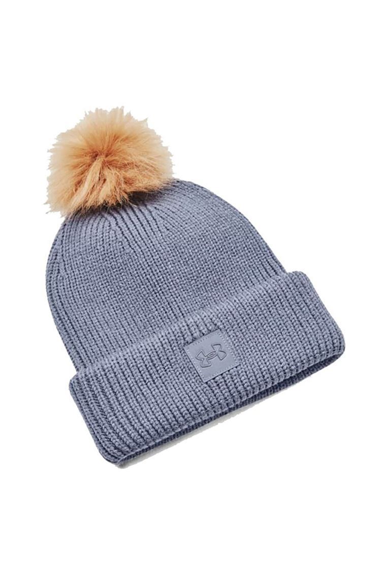 Picture of Under Armour Women's UA Halftime Pom Beanie - Aurora Purple / Metallic Tin 767