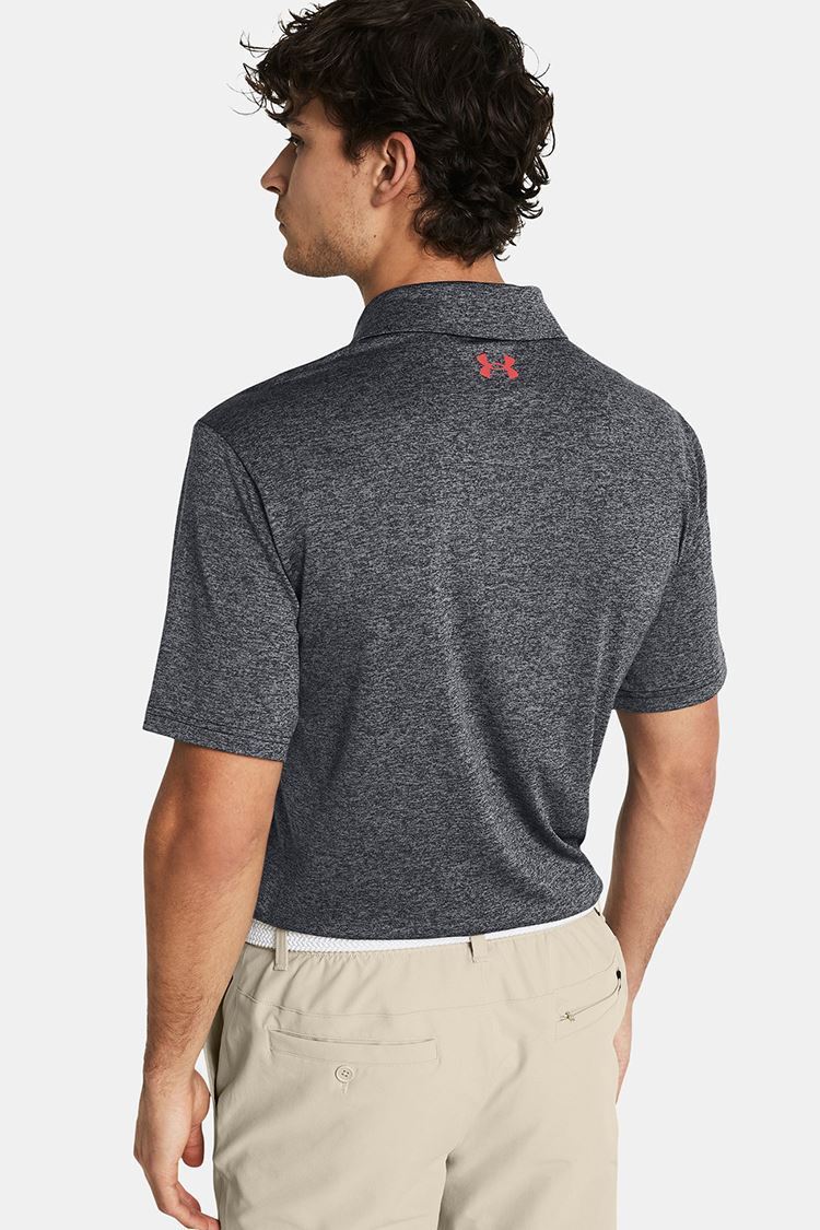 Picture of Under Armour Men's UA Playoff 3.0 Stripe Polo Shirt - Black / Red Solstice 005