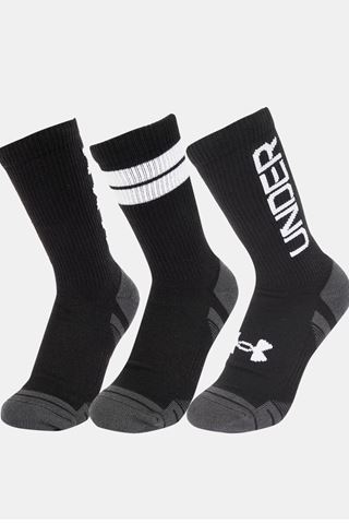Picture of Under Armour Men's UA Performance Tech Crew Socks - 3 Pack - Black / White 002
