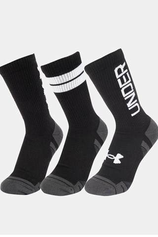Picture of Under Armour zns Men's UA Performance Tech Crew Socks - 3 Pack - Black / White 002