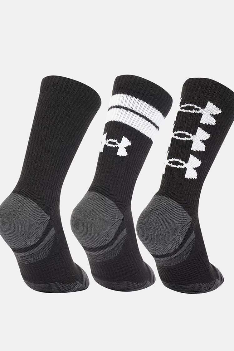 Picture of Under Armour zns Men's UA Performance Tech Crew Socks - 3 Pack - Black / White 002