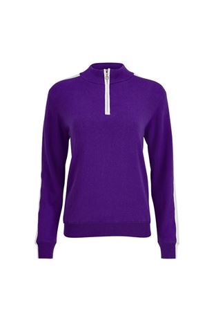 Show details for JRB Ladies Quarter Zip Lined Sweater - Prism Violet