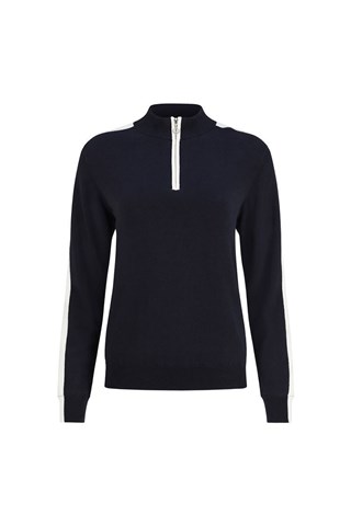 Picture of JRB zns Ladies Quarter Zip Lined Sweater - Navy / White