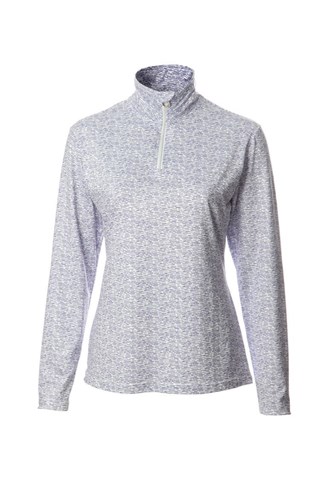 Picture of JRB zns  Ladies Long Sleeve Quarter Zip Top - White Prism Violet