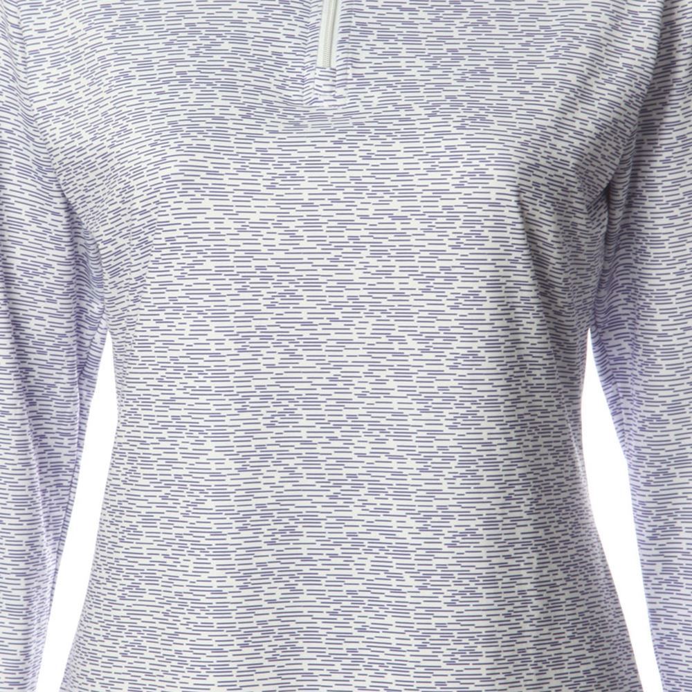 Picture of JRB  Ladies Long Sleeve Quarter Zip Top - White Prism Violet