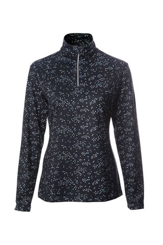 Picture of JRB zns Ladies Long Sleeve Quarter Zip Top - Navy / White / Blue Grotto