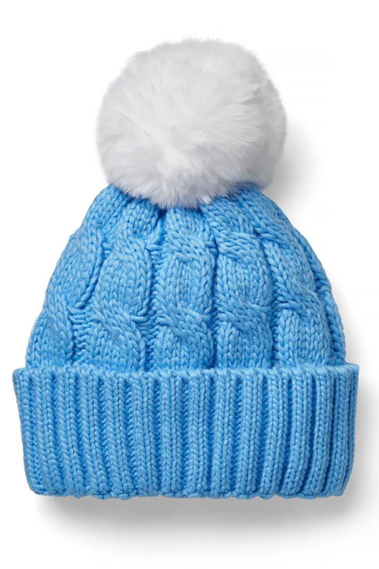 Ladies blue deals bobble hat