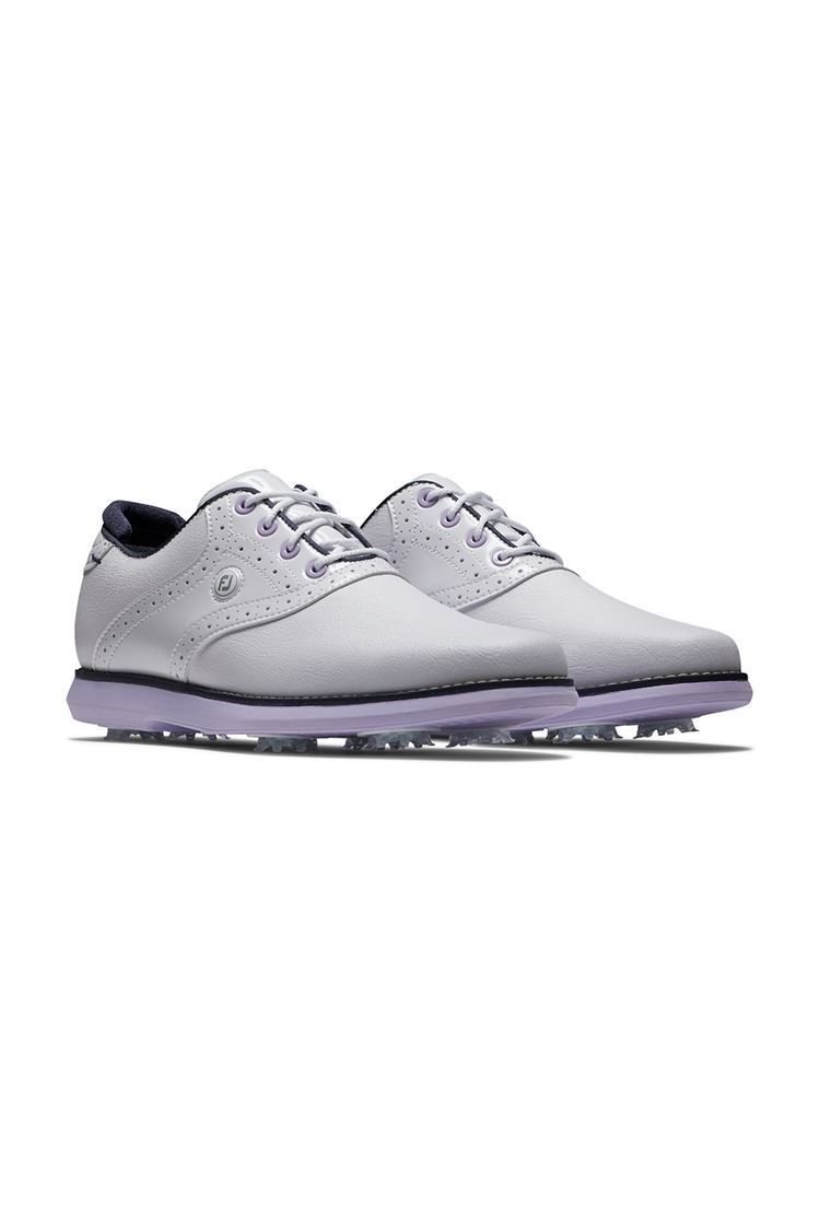 Picture of Footjoy Women's Traditions Golf Shoes - White / Navy / Purple