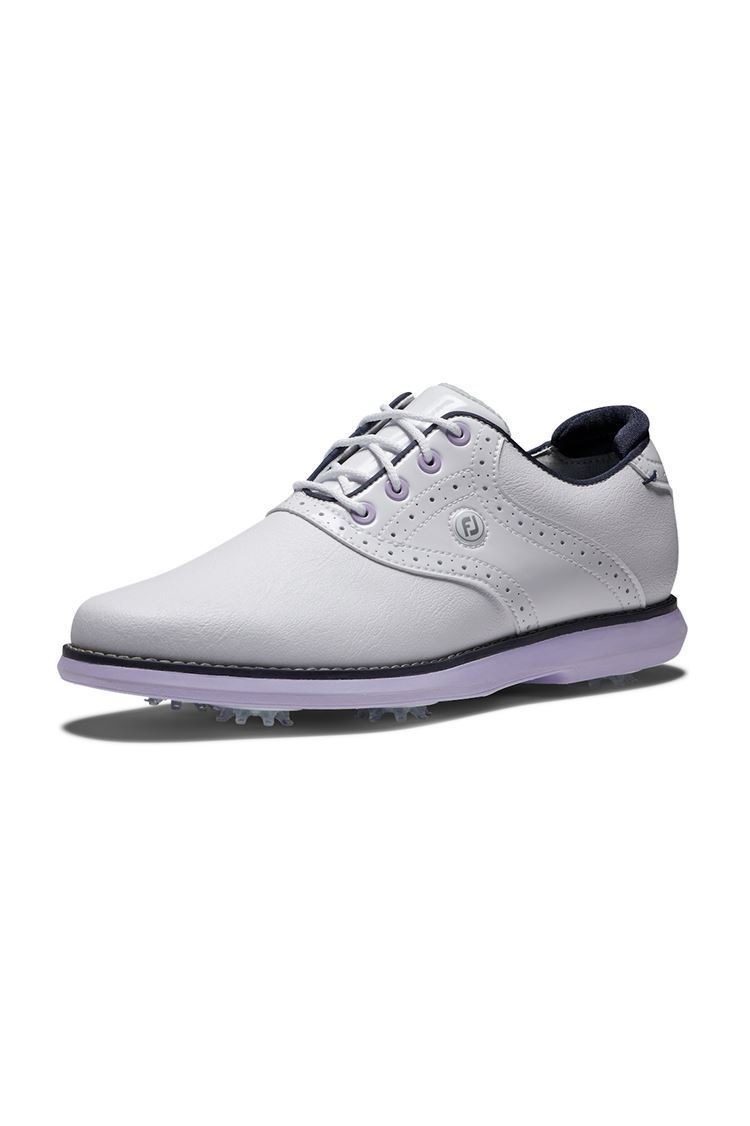 Picture of Footjoy Women's Traditions Golf Shoes - White / Navy / Purple