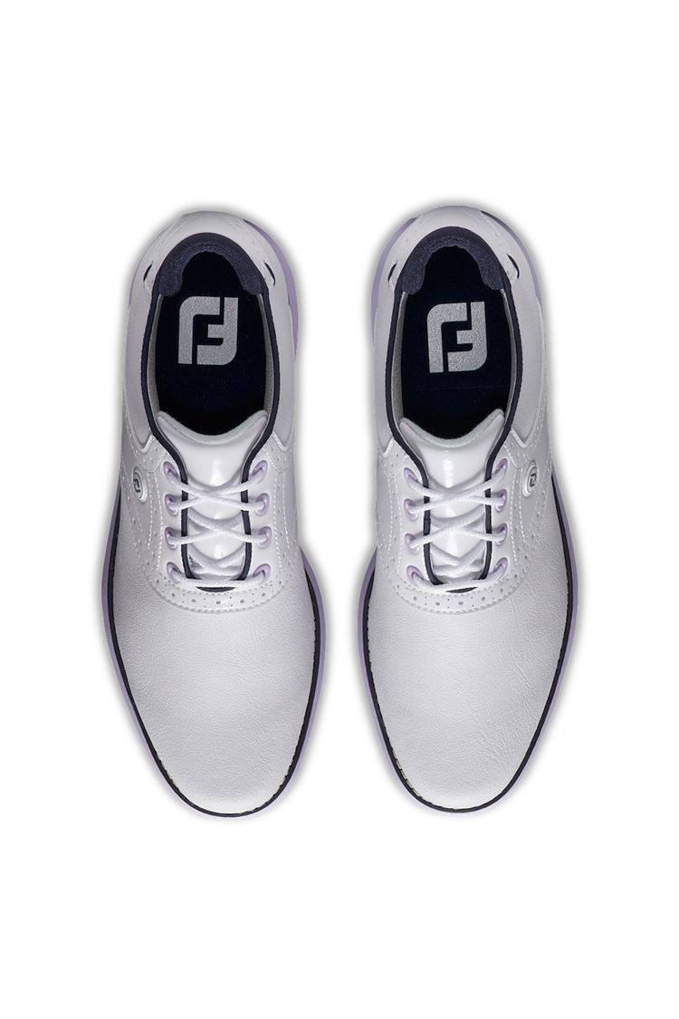Picture of Footjoy Women's Traditions Golf Shoes - White / Navy / Purple
