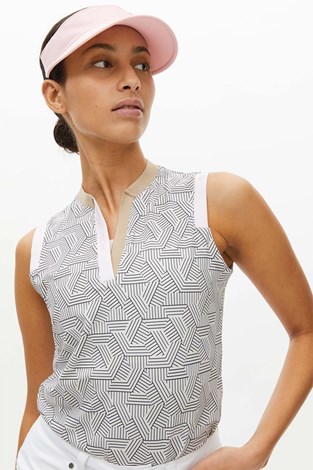 Show details for Rohnisch Ladies Abby Sleeveless Top - Hexagon Beige- XXL ONLY