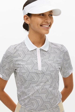 Picture of Rohnisch zns  Ladies Abby Polo Shirt - Hexagon Beige - XXL ONLY