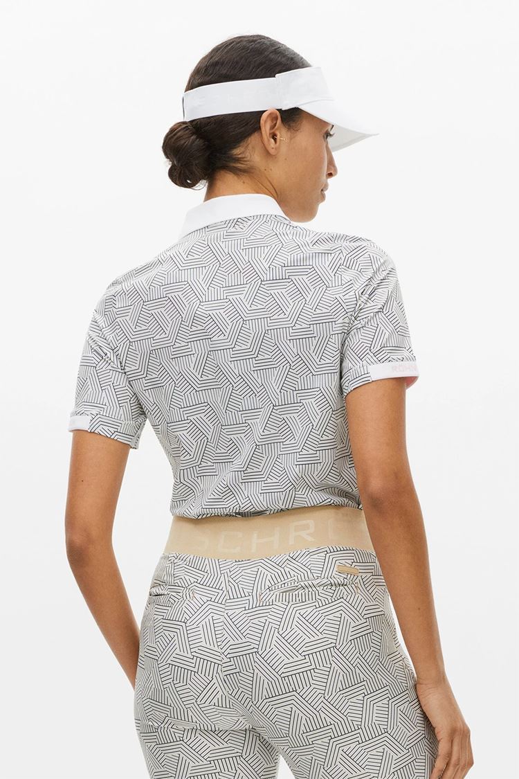 Picture of Rohnisch zns  Ladies Abby Polo Shirt - Hexagon Beige - XXL ONLY