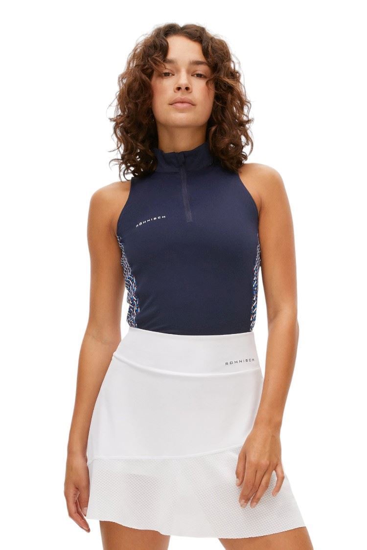 Picture of Rohnisch zns Ladies Bonnie Printed Sleeveless Top - Logo Blue