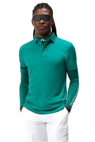 Picture of J.Lindeberg Men's Heath Regular Fit Golf Polo Shirt - Proud Peacock M501