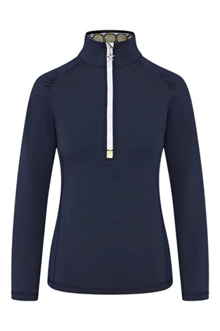 Show details for Swing out Sister Ladies Celeste 1/4 Zip Top - Navy / Sunshine - 3XL ONLY