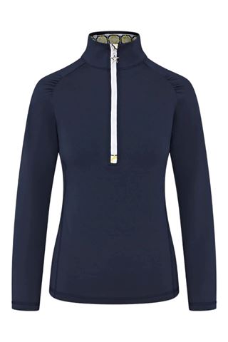 Picture of Swing out Sister Ladies Celeste 1/4 Zip Top - Navy / Sunshine