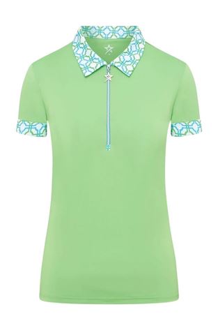 Show details for Swing out Sister Ladies Alice Cap Sleeve Polo - Dazzling Blue / Emerald