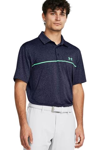 Picture of Under Armour Men's UA Playoff 3.0 Stripe Polo - Midnight Navy / Vapor Green - 418