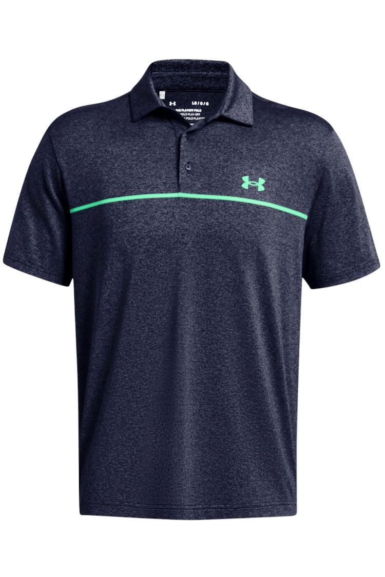 Picture of Under Armour Men's UA Playoff 3.0 Stripe Polo - Midnight Navy / Vapor Green - 418
