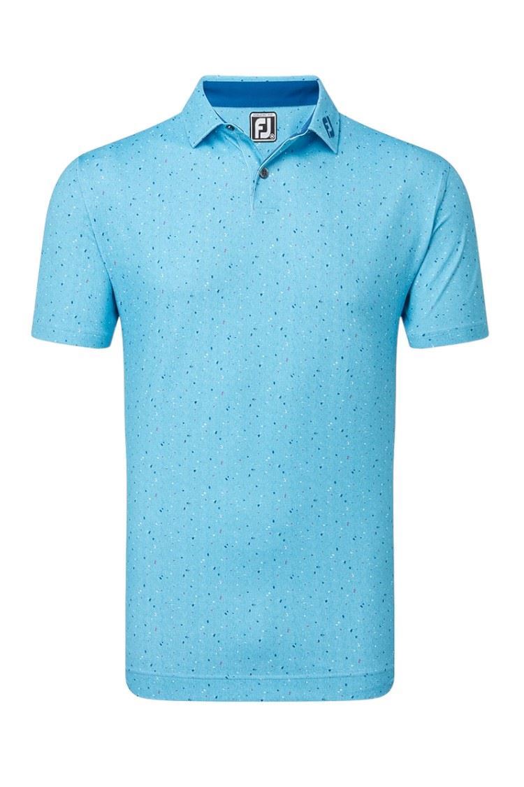 Picture of Footjoy Men's Tweed Texture Pique Polo - Blue Sky