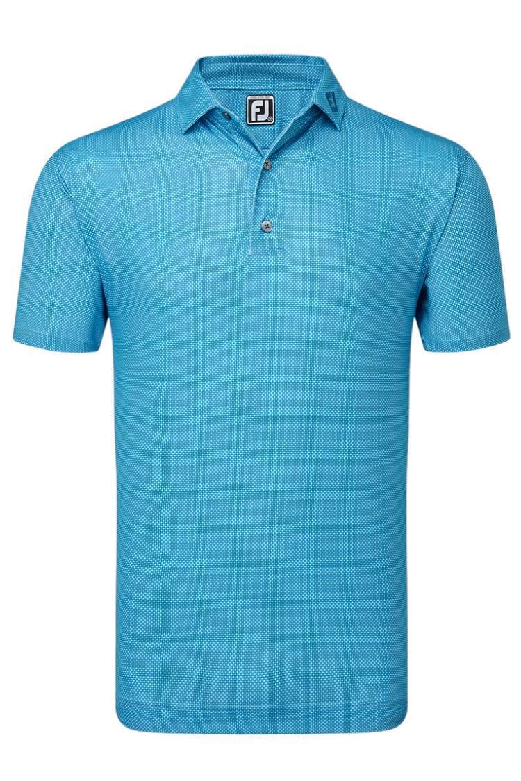 Picture of Footjoy Men's Octagon Print Lisle Polo - Blue Sky