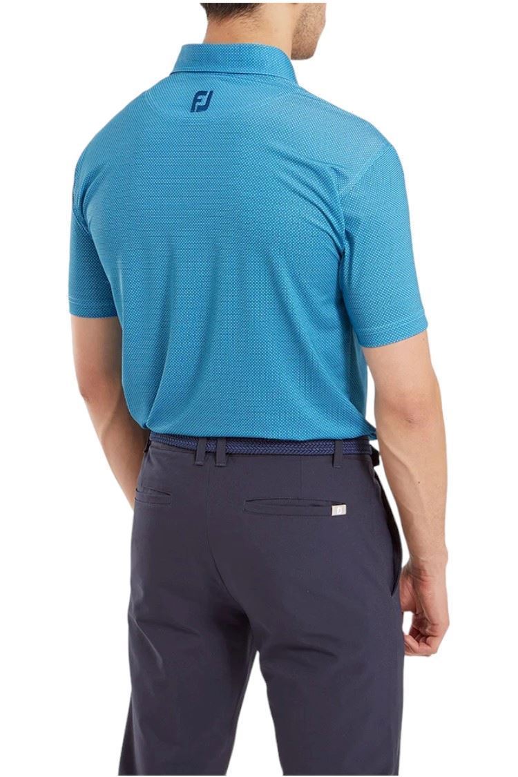 Picture of Footjoy Men's Octagon Print Lisle Polo - Blue Sky