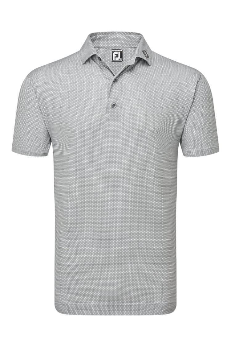 Picture of Footjoy Men's Octagon Print Lisle Polo - White / Grey