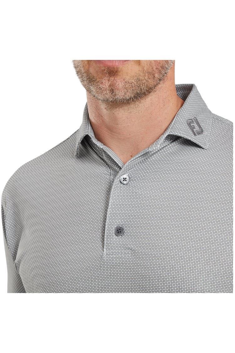 Picture of Footjoy Men's Octagon Print Lisle Polo - White / Grey