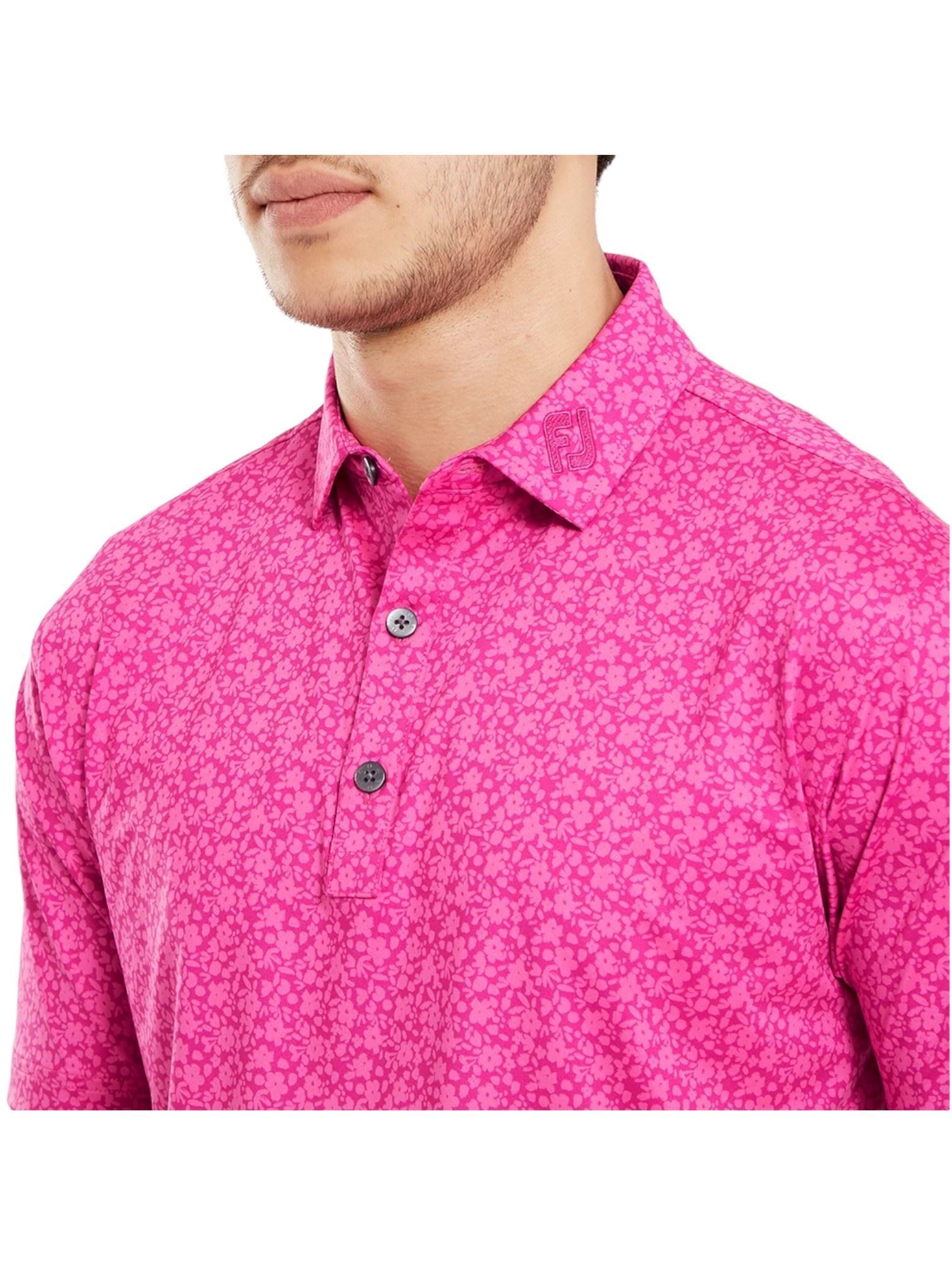 Picture of Footjoy Men's Painted Floral Polo - Berry