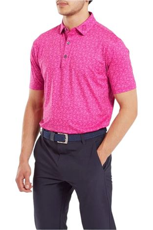 Show details for Footjoy Men's Painted Floral Polo - Berry