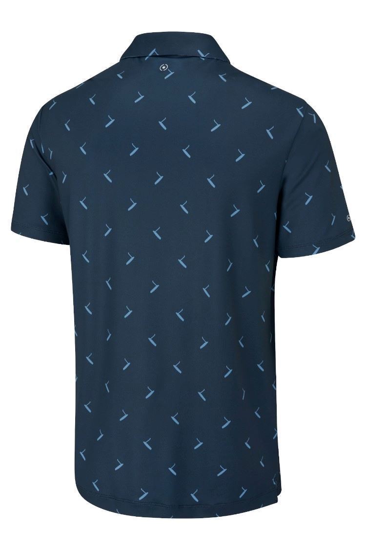 Picture of Ping zns Men's Gold Putter Printed Polo Shirt - Navy Multi