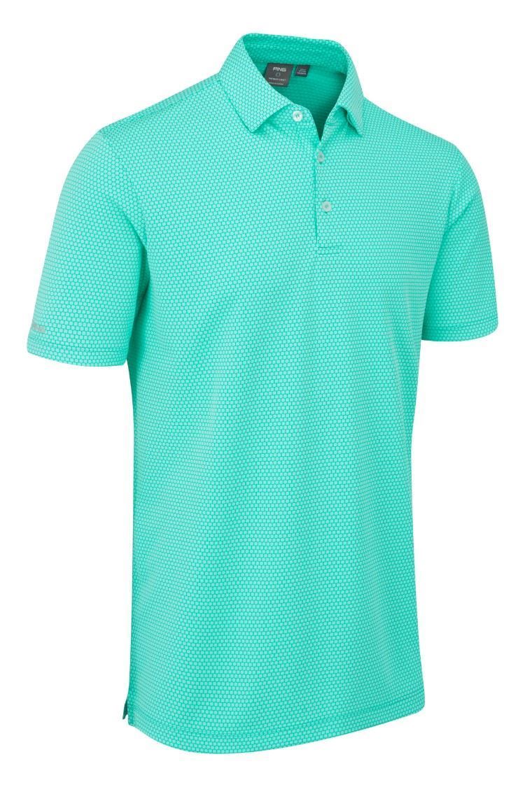 Picture of Ping Men's Halcyon Honeycomb Polo Shirt - Aruba Blue Multi