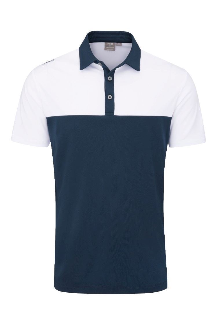 Picture of Ping Men's Bodi Colour Block Polo Shirt - Navy / White