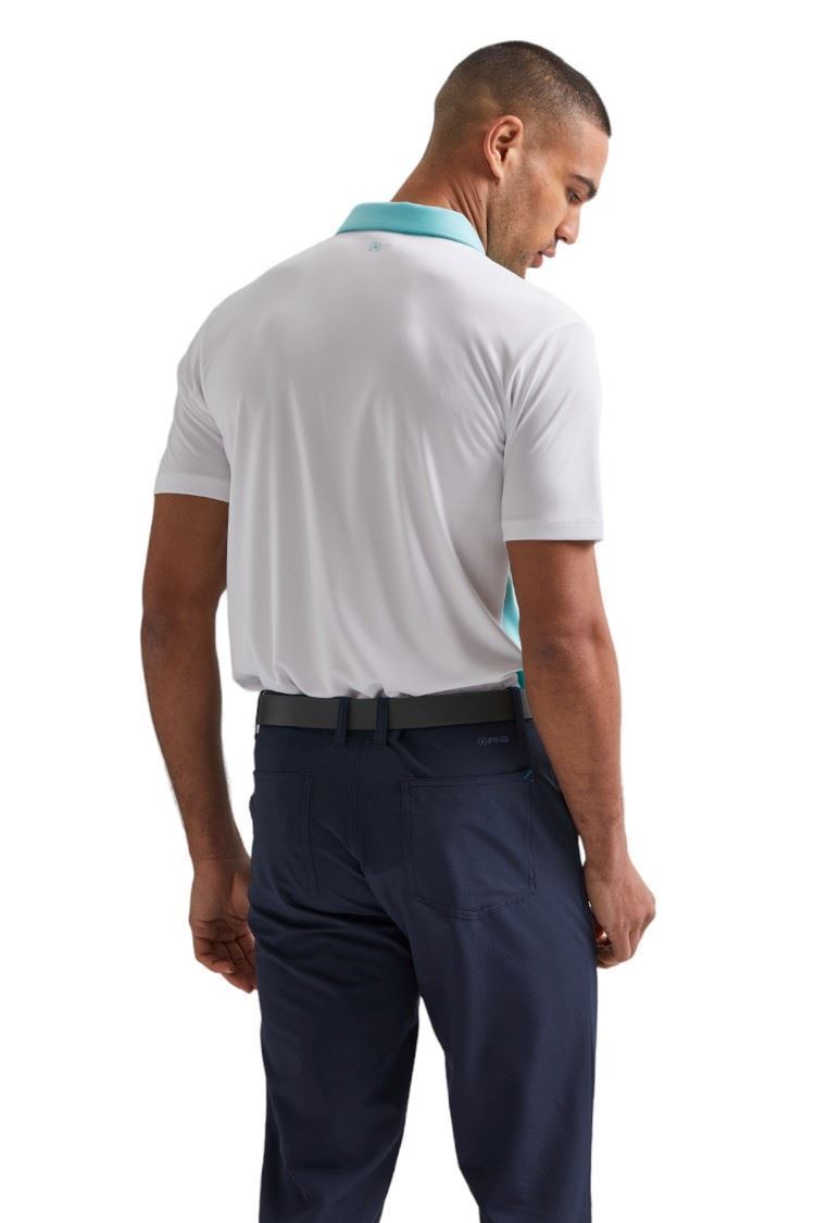 Picture of Ping Men's Bodi Colour Block Polo Shirt - Aruba Blue / White