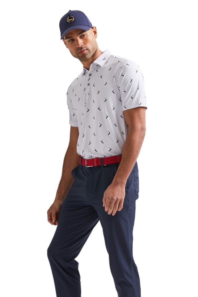 Picture of Ping Men's Gold Putter Printed Polo Shirt - White / Navy Multi