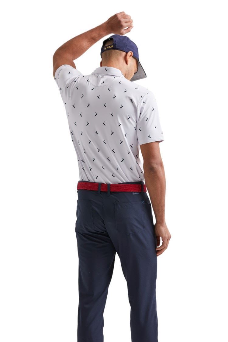 Picture of Ping Men's Gold Putter Printed Polo Shirt - White / Navy Multi