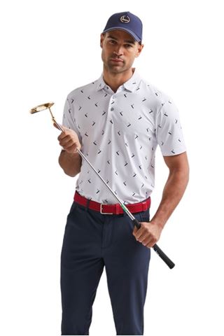 Picture of Ping Men's Gold Putter Printed Polo Shirt - White / Navy Multi