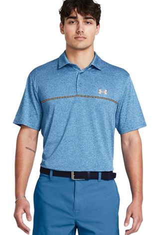 Show details for Under Armour Men's UA Playoff 3.0 Stripe Polo Shirt - Photon Blue / Novo Orange 406
