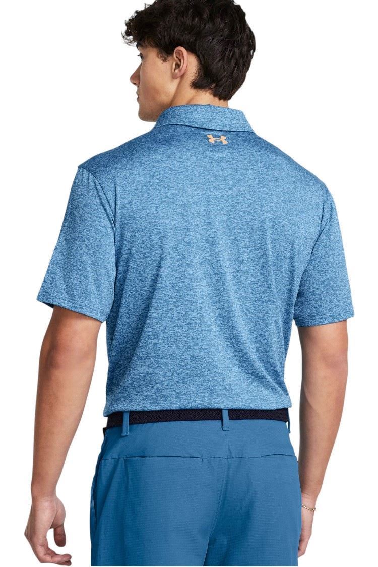 Picture of Under Armour Men's UA Playoff 3.0 Stripe Polo Shirt - Photon Blue / Novo Orange 406