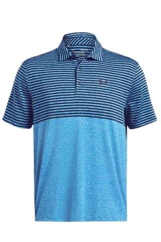 Picture of Under Armour Men's UA Playoff 3.0 Stripe Polo Shirt - Photon Blue / Midnight Navy 407