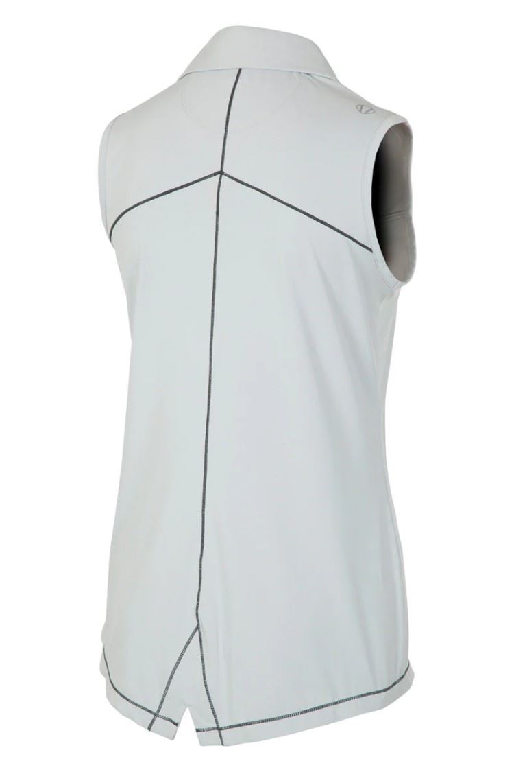 Picture of Sunice Ladies Doreen Sleeveless Polo - Oyster / Charcoal
