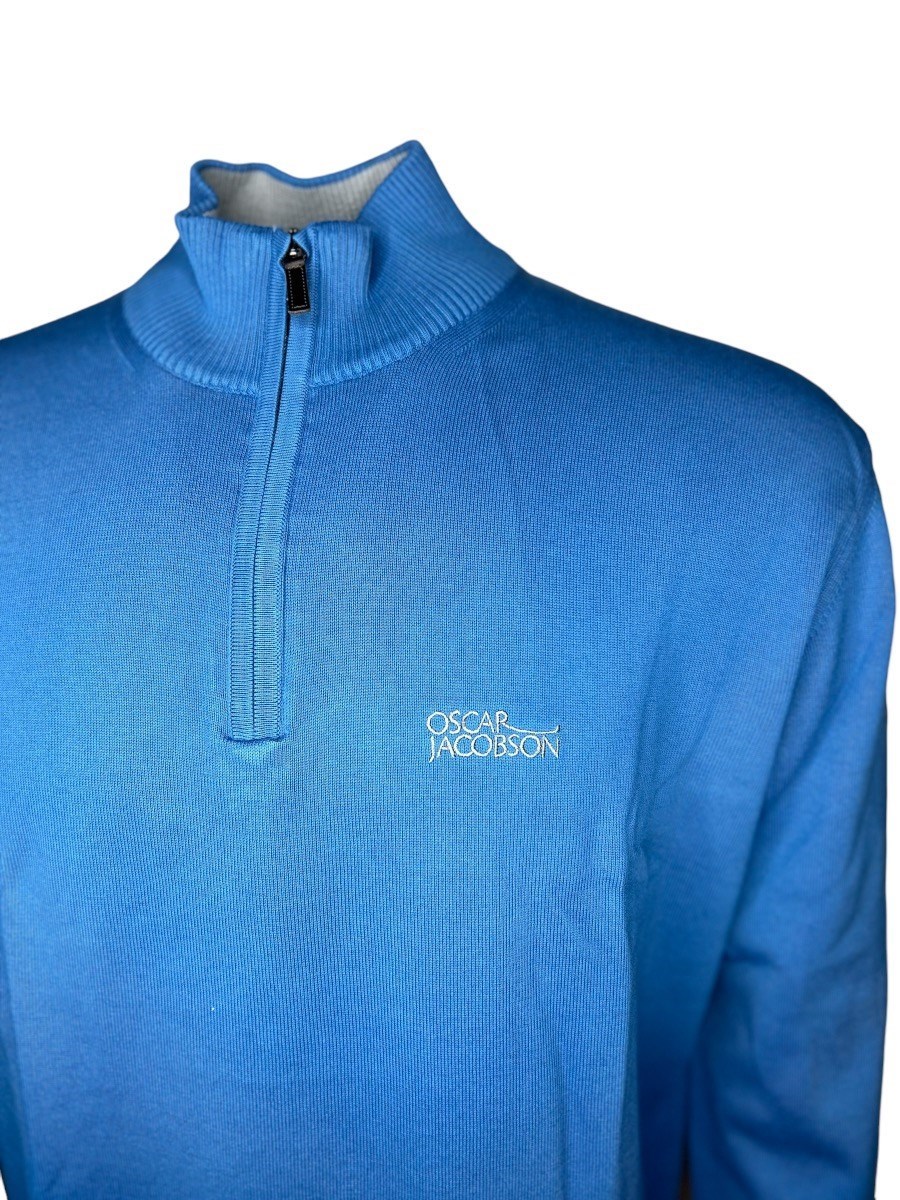 Picture of Oscar Jacobson Bogart tour 1/2 Zip Sweater - Blue 232