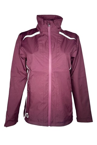 Picture of Sunderland of Scotland zns Ladies KIlly Waterproof Golf Jacket - Mulberry / White