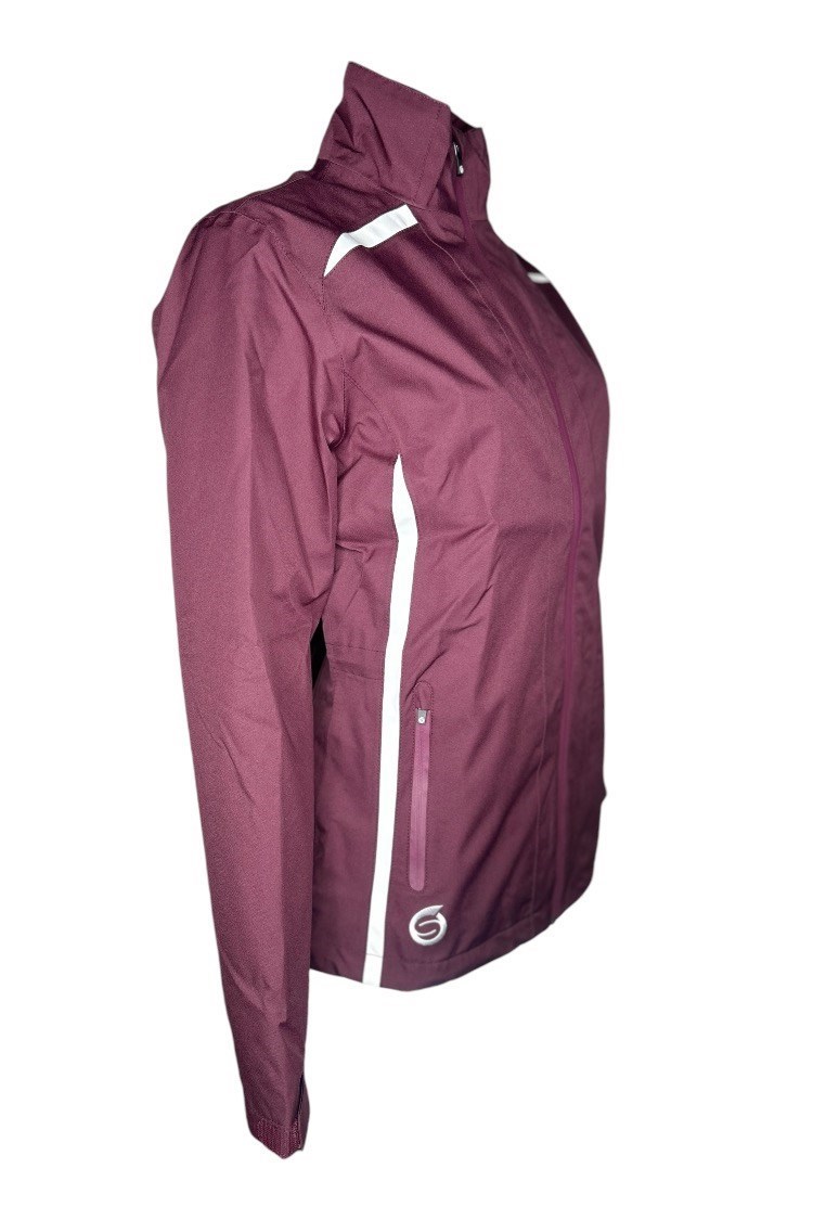 Picture of Sunderland of Scotland zns Ladies KIlly Waterproof Golf Jacket - Mulberry / White