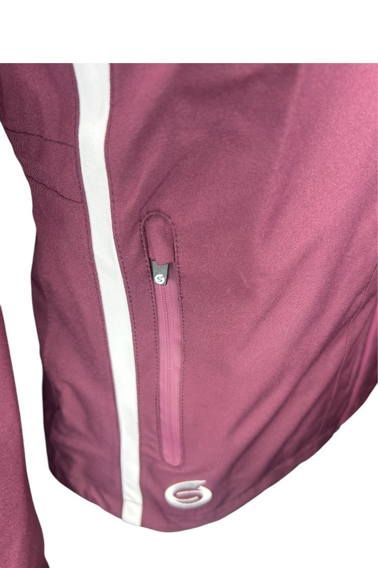Picture of Sunderland of Scotland zns Ladies KIlly Waterproof Golf Jacket - Mulberry / White