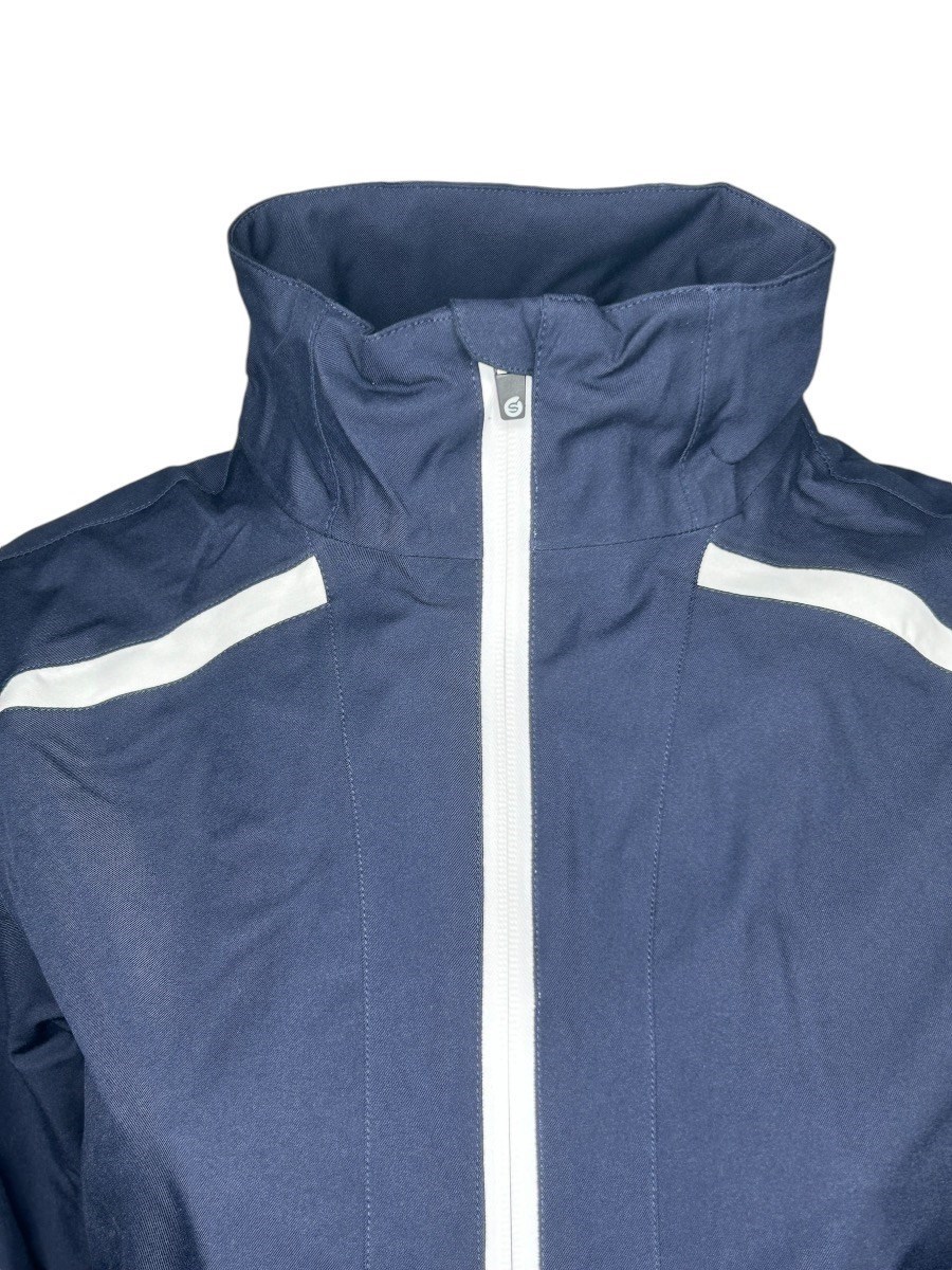 Picture of Sunderland of Scotland Ladies Killy Waterproof Golf Jacket - Navy / White