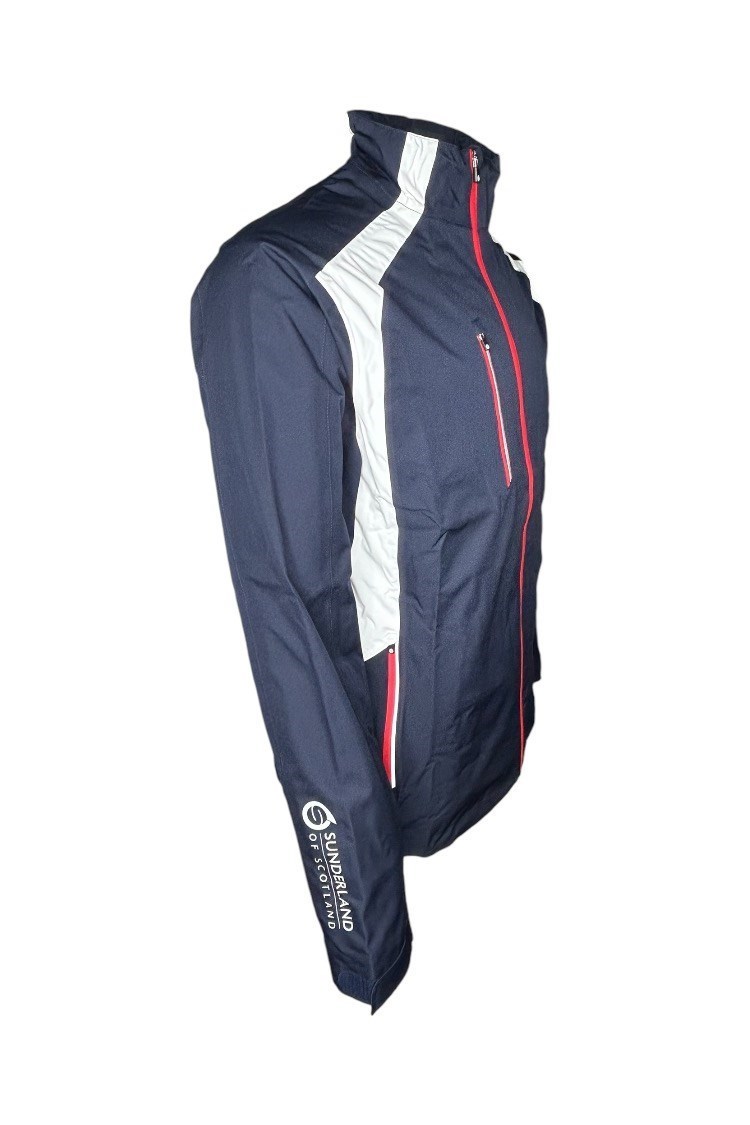 Picture of Sunderland of Scotland zns Men's Valberg Waterproof Jacket - Navy / White / Red