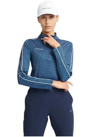 Picture of Rohnisch zns Ladies Amie Brushed Midlayer Top - Black Retro R Mono